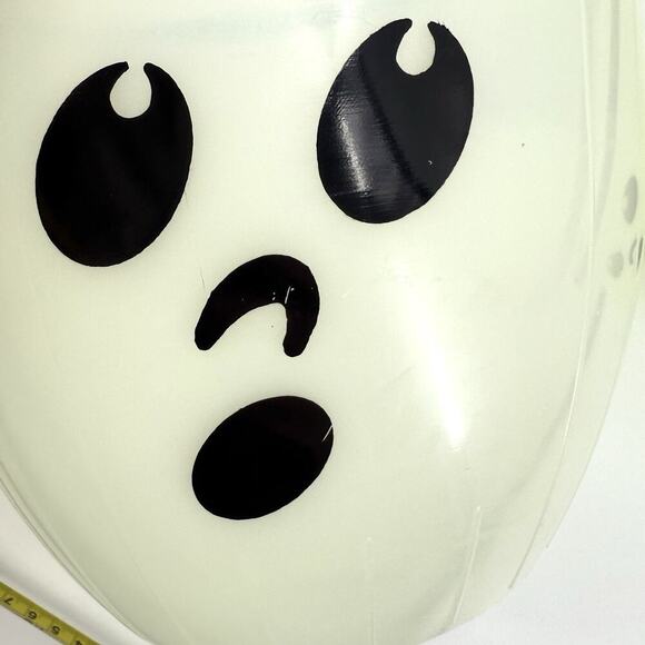 2 Candy Glow In The Dark Halloween Pail Bucket Handle Trick Treat Face 7 in Vtg - Picture 10 of 10